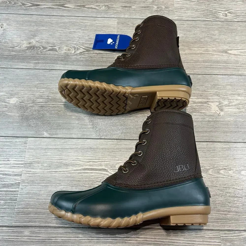JBU Maine Men's Dark Brown Waterproof Duck Boots Fleece Lined Size 8
